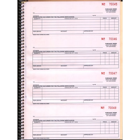 Asp Coil Bound Purchase Order Book Pre-Numbered 200/Book Pk 635